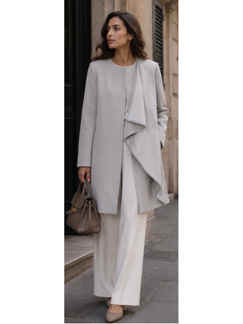 Giorgio Armani Coat Size 40/S Grey Ruffle Trench New!